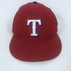 Vintage Texas Rangers Hat New Era 7 3/8 Fitted 5950 Diamond Pro 125th Anniv Wool